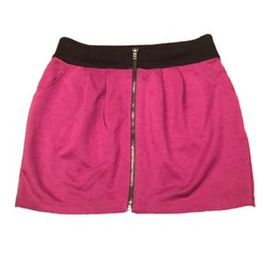 FOREVER 21 Magenta/Black Front Zipper Skirt Size S